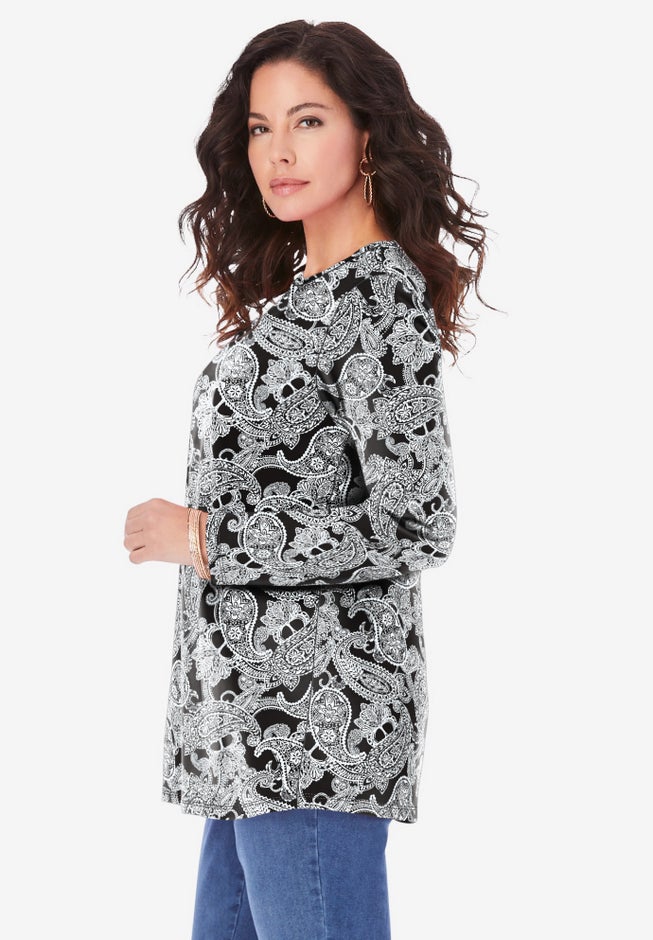 Plus Size Cotton Ultimate Long Sleeve Crewneck Tee image number 3