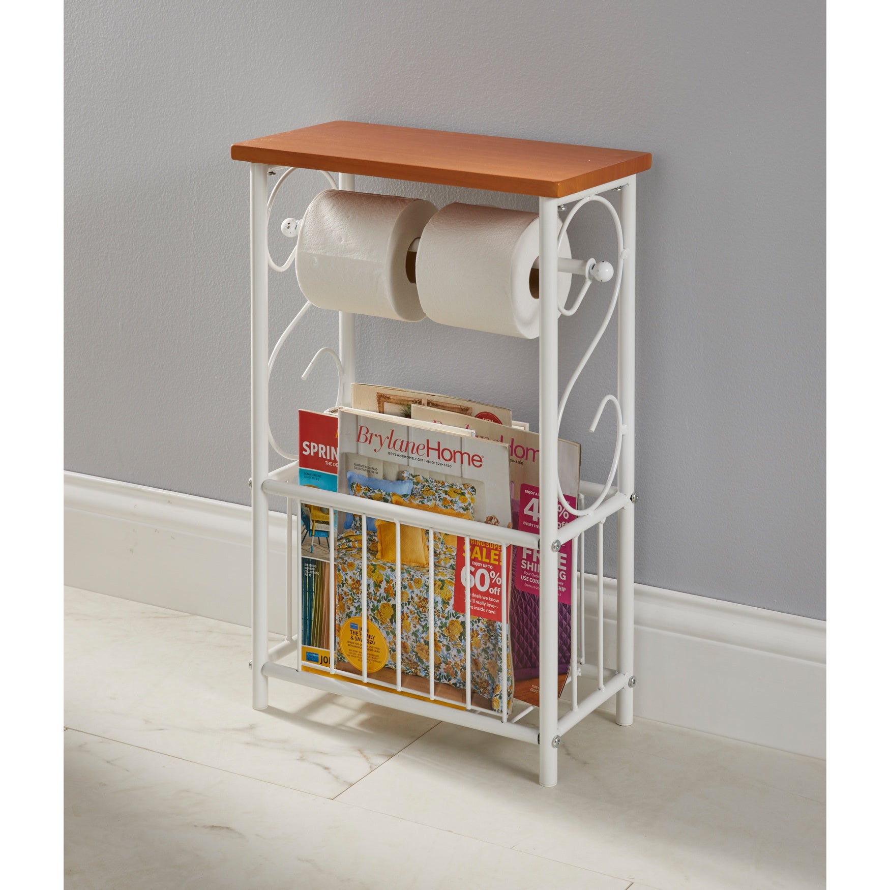 Scroll Toilet Paper & Magazine Holder image number 0