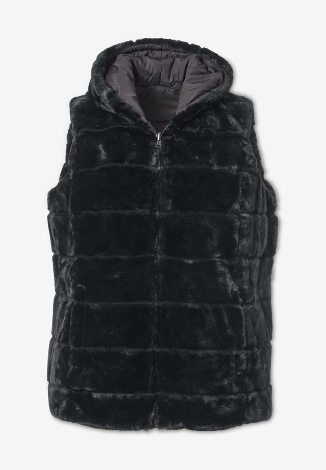 Plus Size 2-in-1 Puffer and Faux Fur Vest image number 4