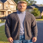 Shoreman&rsquo;s Cardigan Cable Knit Sweater image number 3
