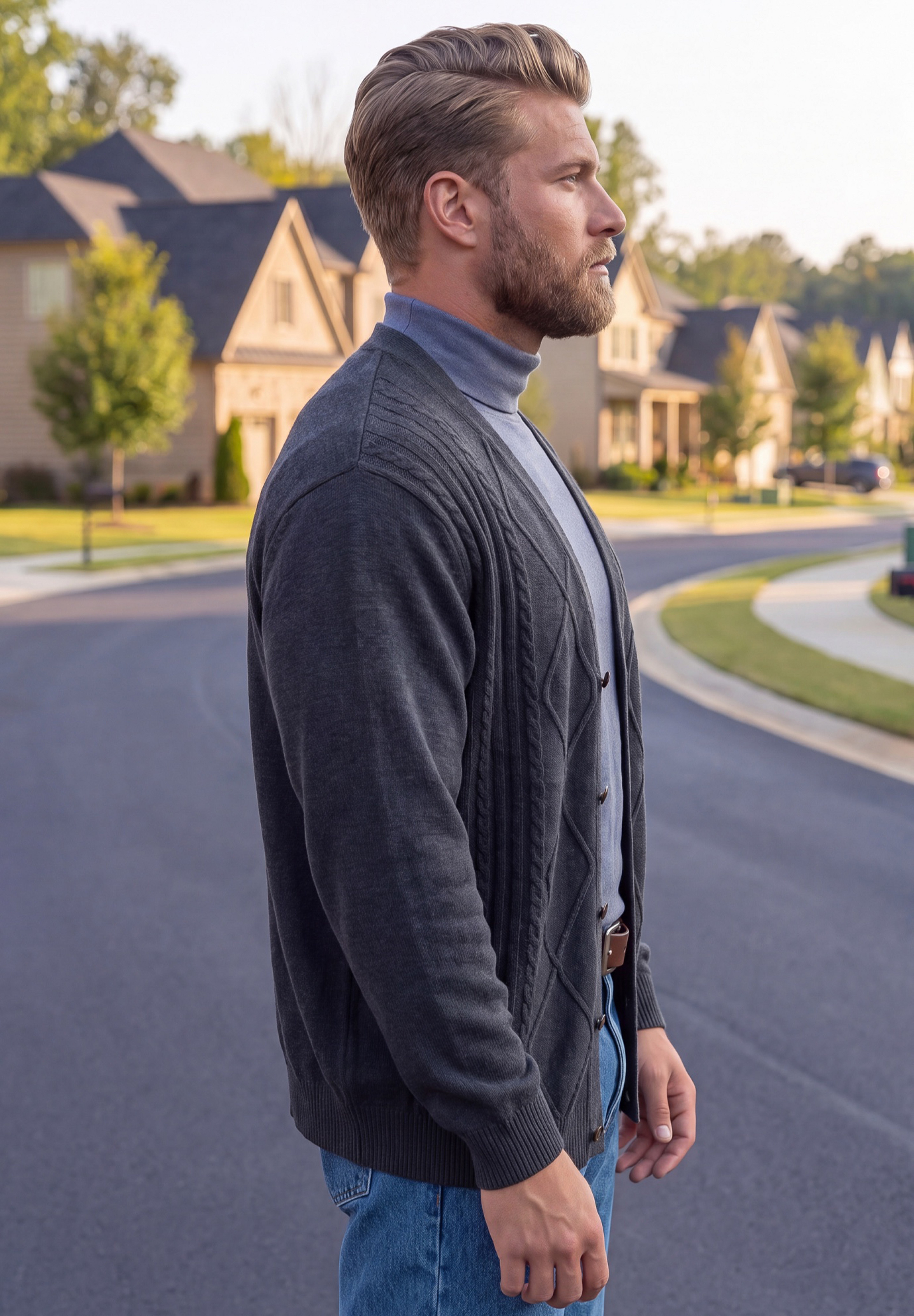 Shoreman&rsquo;s Cardigan Cable Knit Sweater image number 4