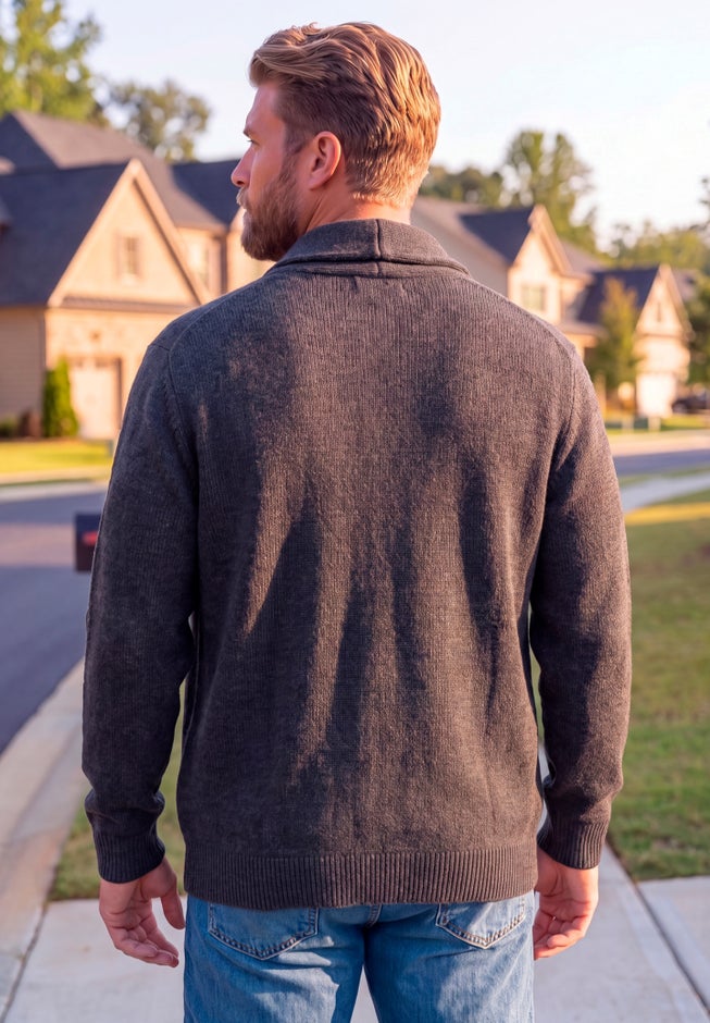 Shoreman&rsquo;s Cardigan Cable Knit Sweater image number 5