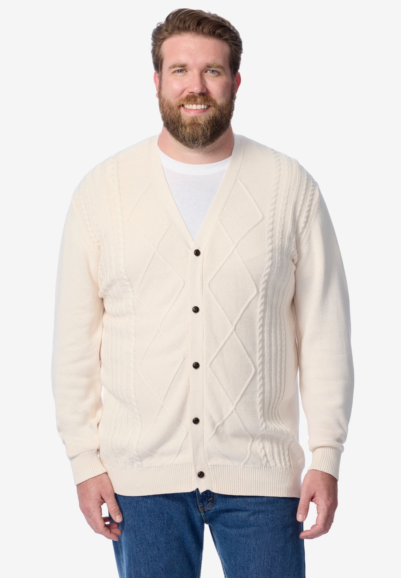 Shoreman’s Cardigan Cable Knit Sweater image number 1