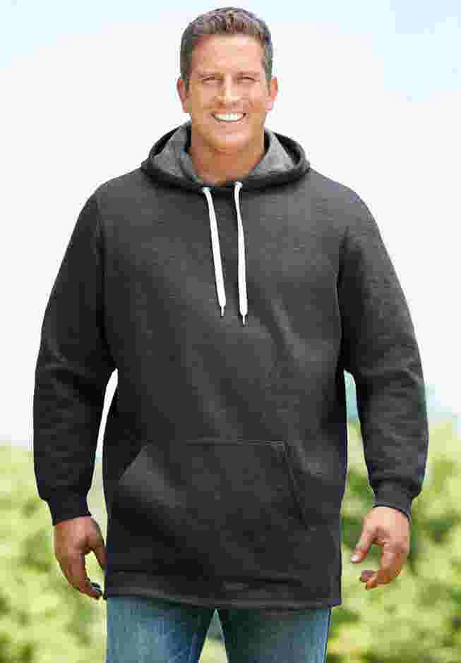Fleece longer-length pullover hoodie image number 3