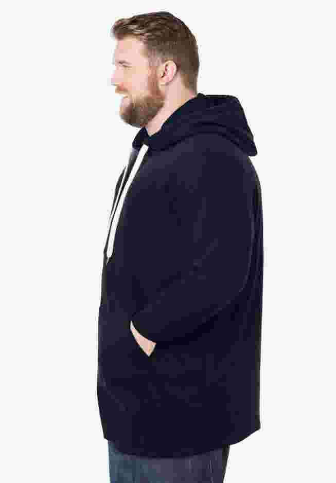 Fleece longer-length pullover hoodie image number 2