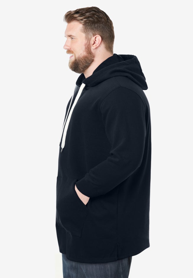 Fleece longer-length pullover hoodie image number 2