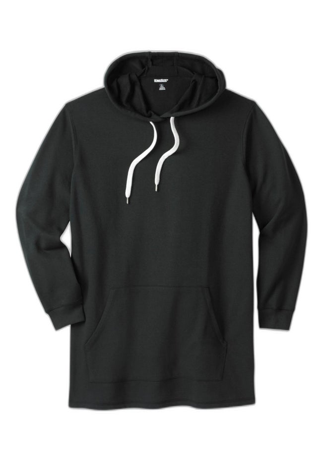 Fleece longer-length pullover hoodie image number 1