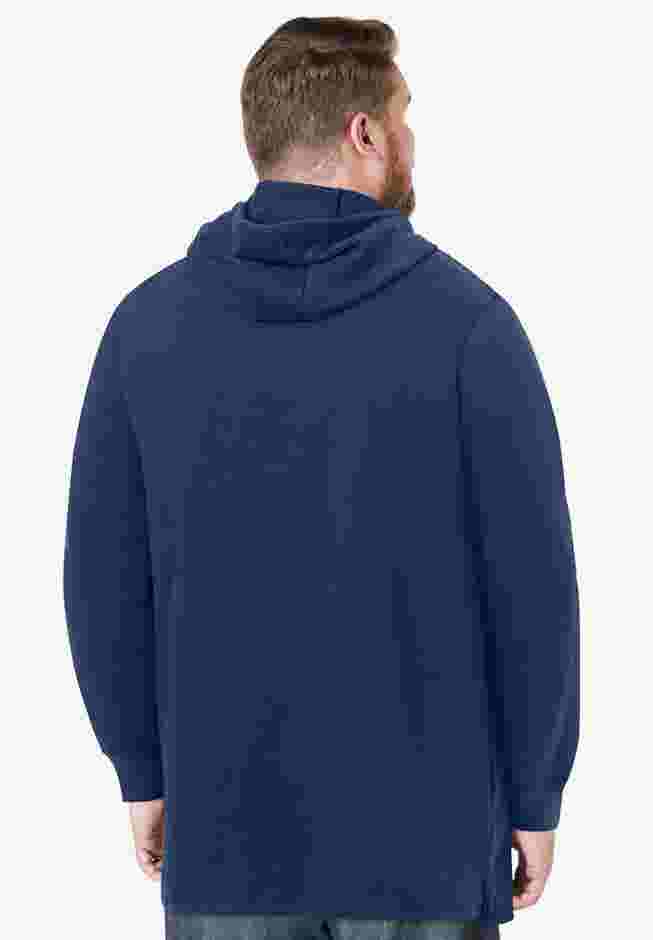 Fleece longer-length pullover hoodie image number 1