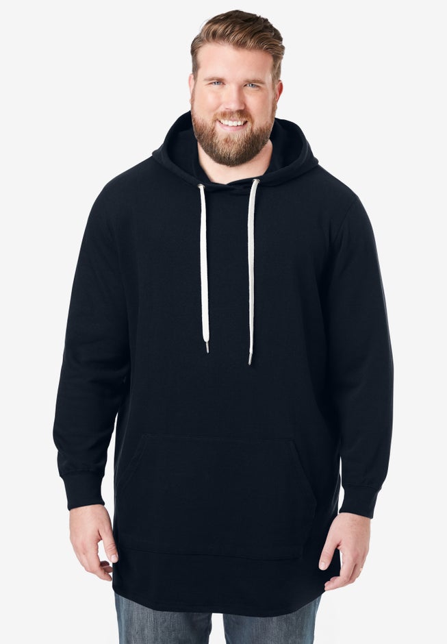Fleece longer-length pullover hoodie image number 0