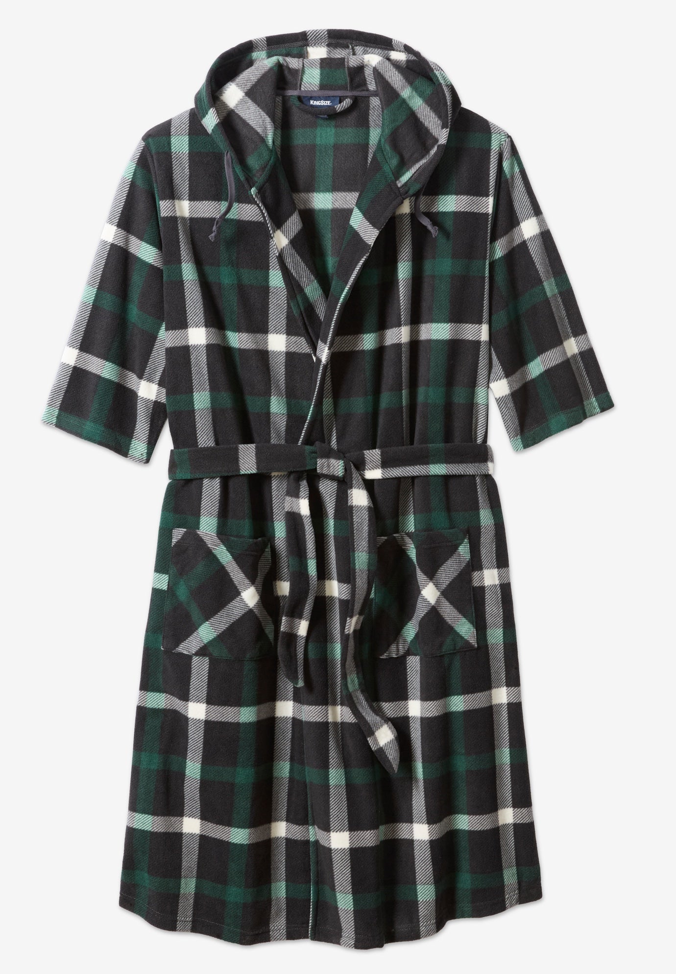 Hooded Microfleece Maxi Robe with Front Pockets image number 2
