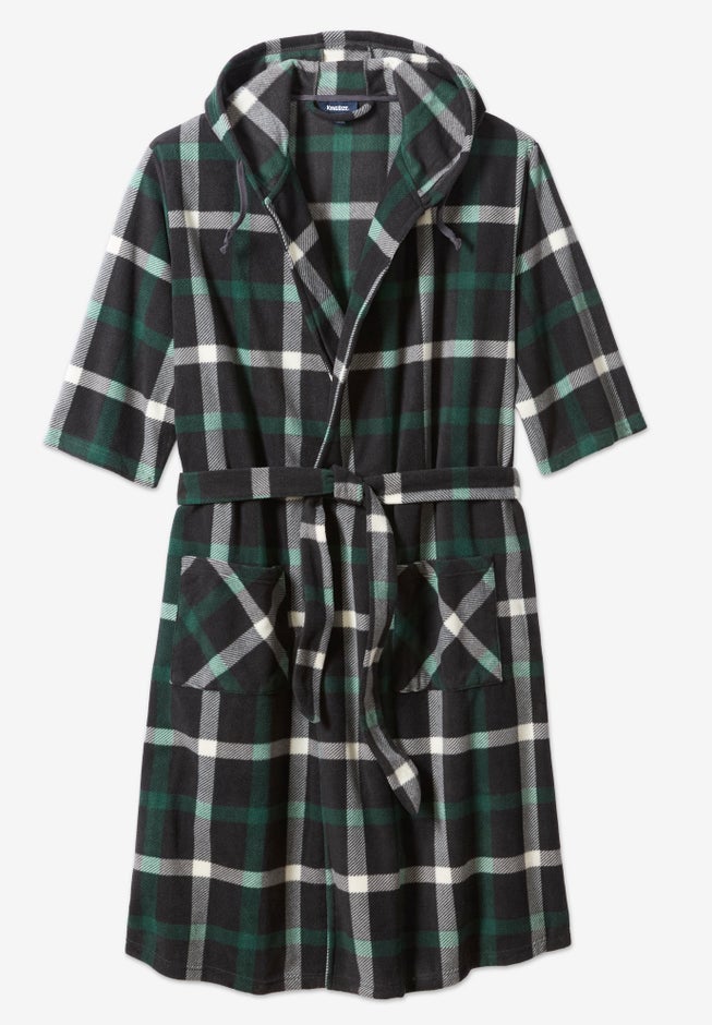 Hooded Microfleece Maxi Robe with Front Pockets image number 2