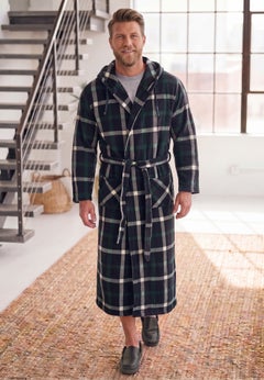 Hooded Microfleece Maxi Robe with Front Pockets