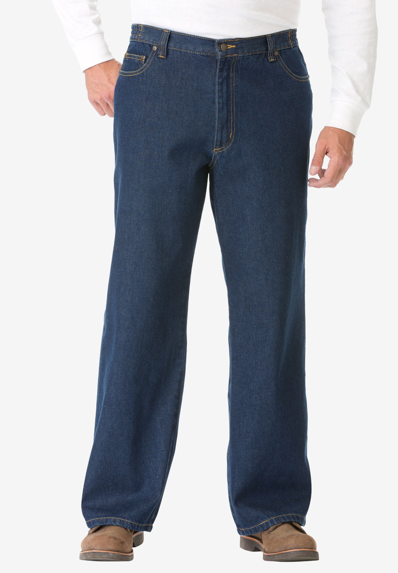 Side-Elastic Wide Leg 5-Pocket Jeans image number 0