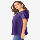 Plus Size Cotton Ultimate Swing Tee with Keyhole Back image number null