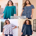 Plus Size Ultimate Cotton Crewneck Short Sleeve Swing Tee image number null