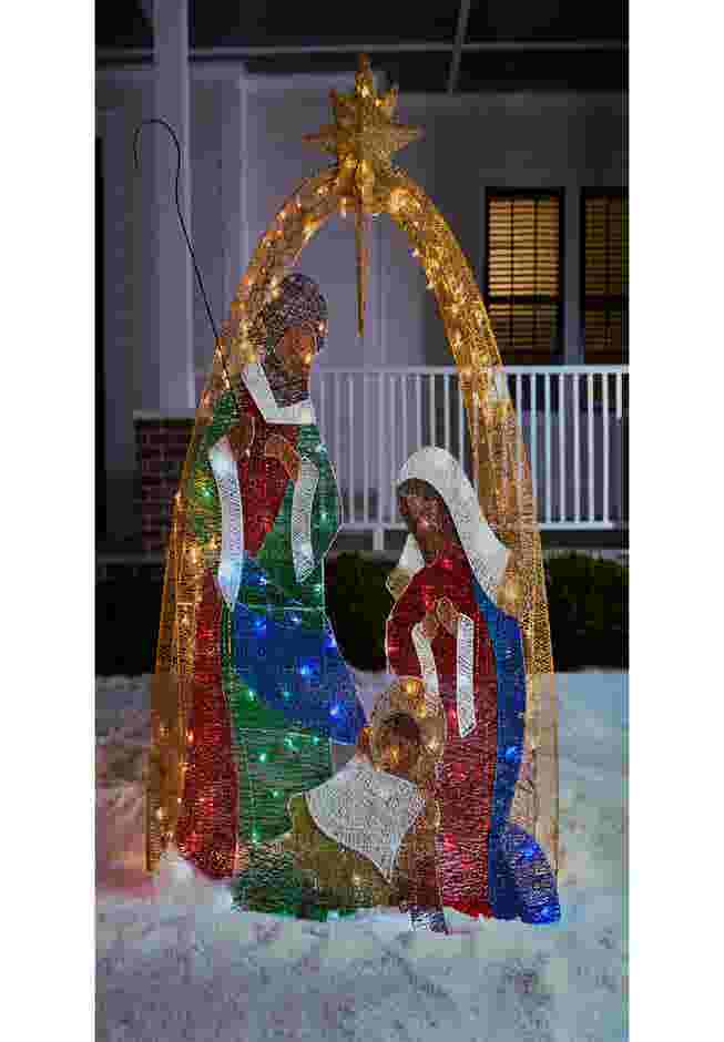 72" crystal fabric multi-colored nativity scene image number 0