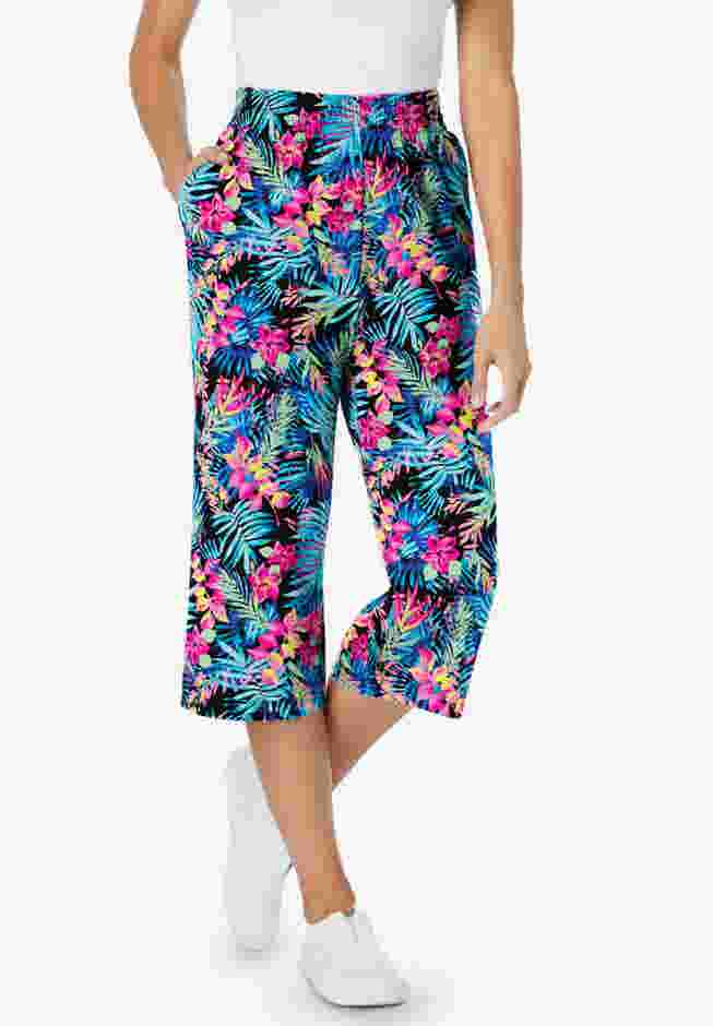 Elastic-Waist Knit Capri Pant image number 4