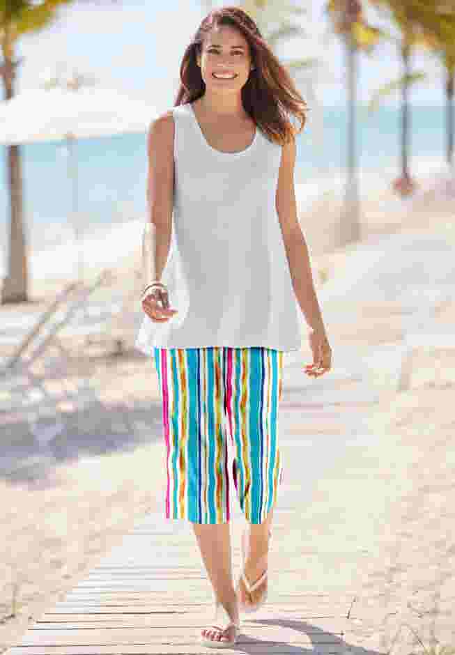 Elastic-Waist Knit Capri Pant image number 5