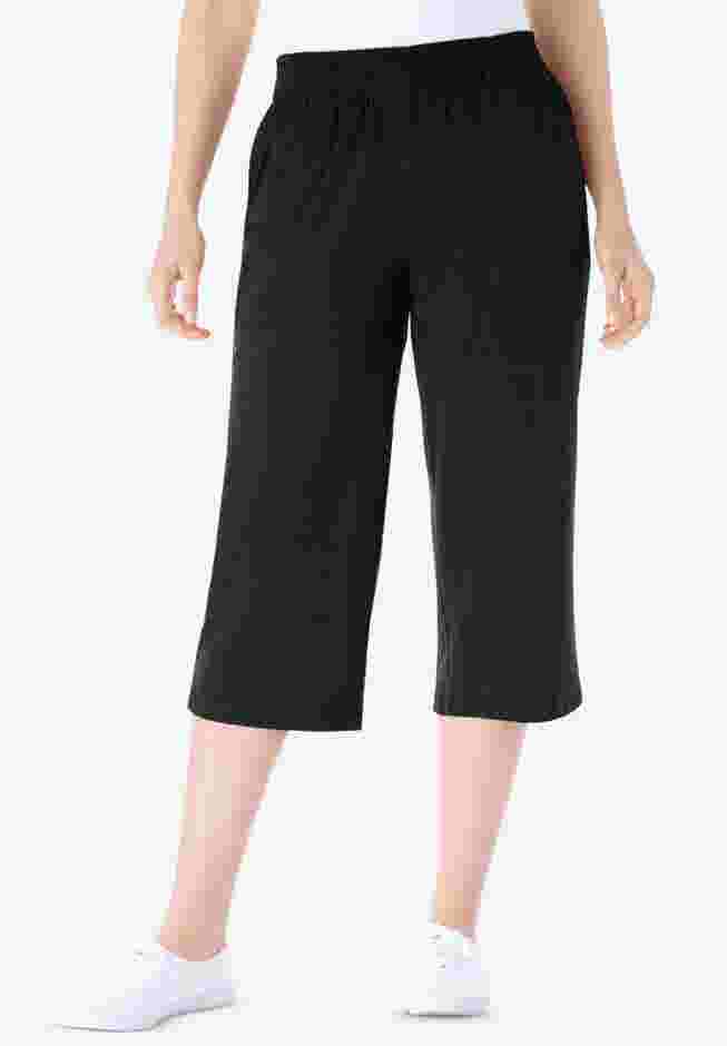 Elastic-Waist Knit Capri Pant image number 0