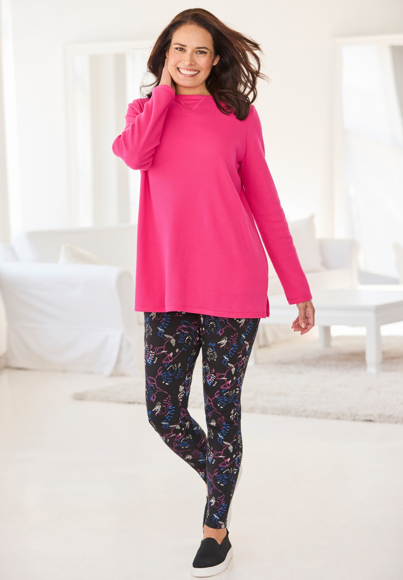 Ultra Soft Waffle Thermal Sweatshirt image number 3