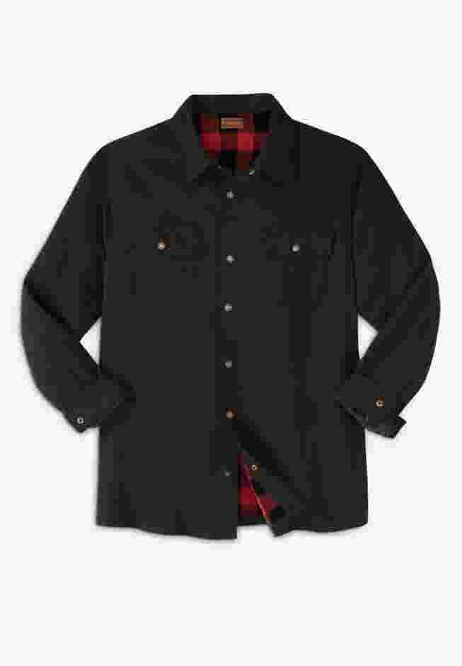 Flannel-Lined Twill Shirt Jacket image number 0