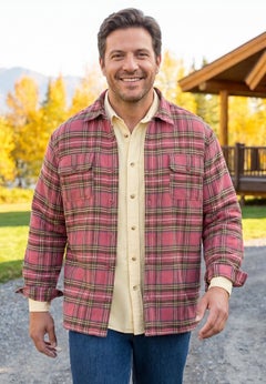 Fleece-Lined Flannel Shirt Jacket