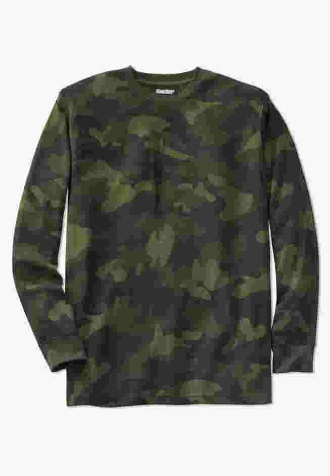 Waffle-knit Thermal Crewneck Tee image number 0
