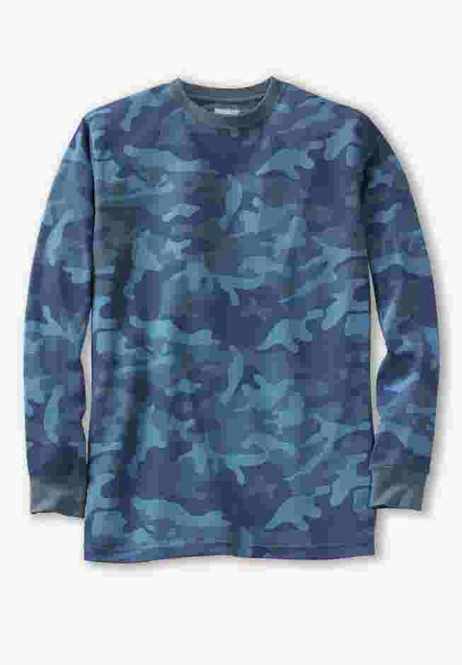 Waffle-knit Thermal Crewneck Tee image number 0