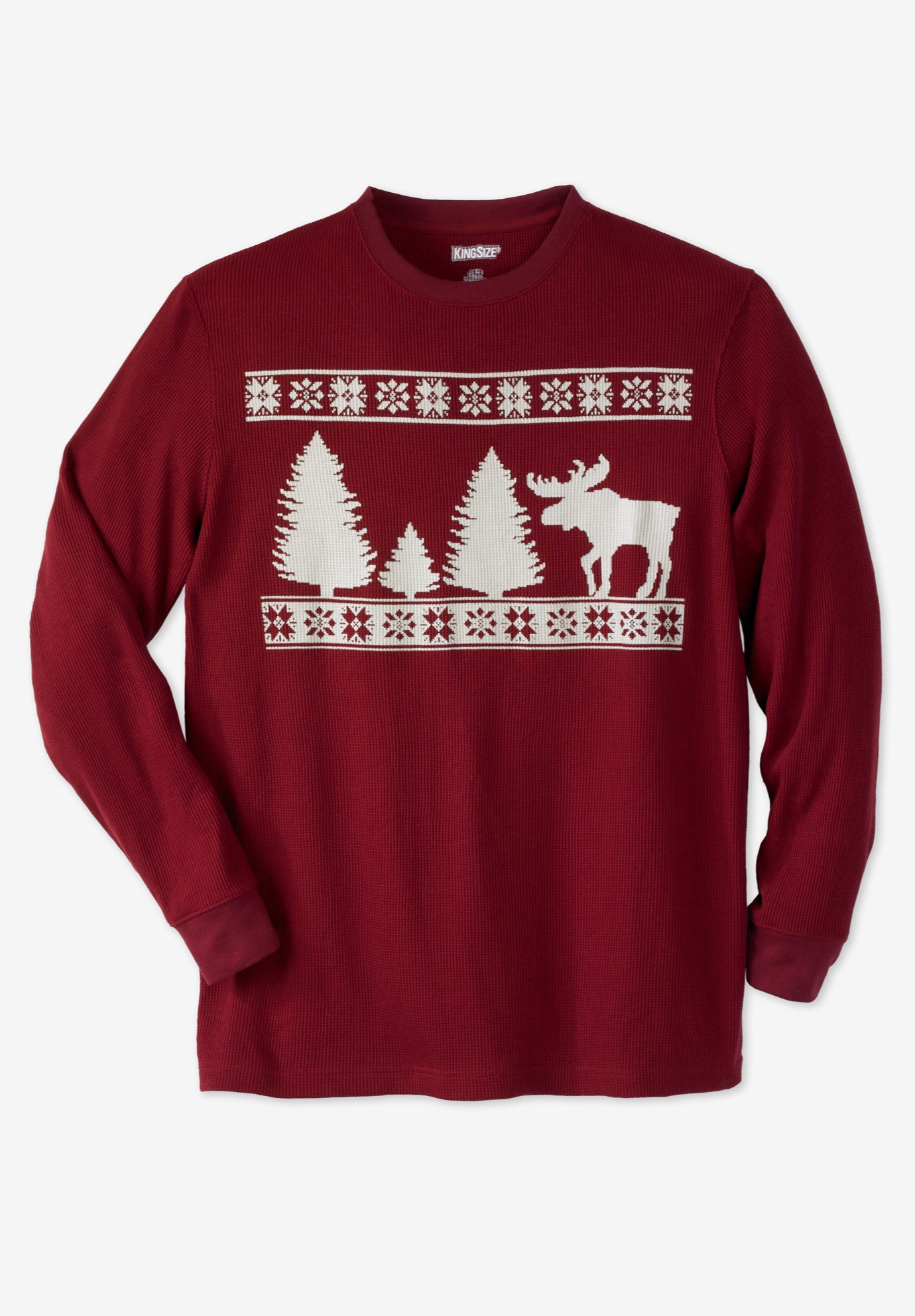 Waffle-Knit Thermal Crewneck Tee image number 0