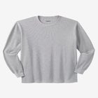 Waffle-Knit Thermal Crewneck Tee image number null