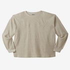 Waffle-Knit Thermal Crewneck Tee image number null