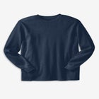 Waffle-Knit Thermal Crewneck Tee image number null