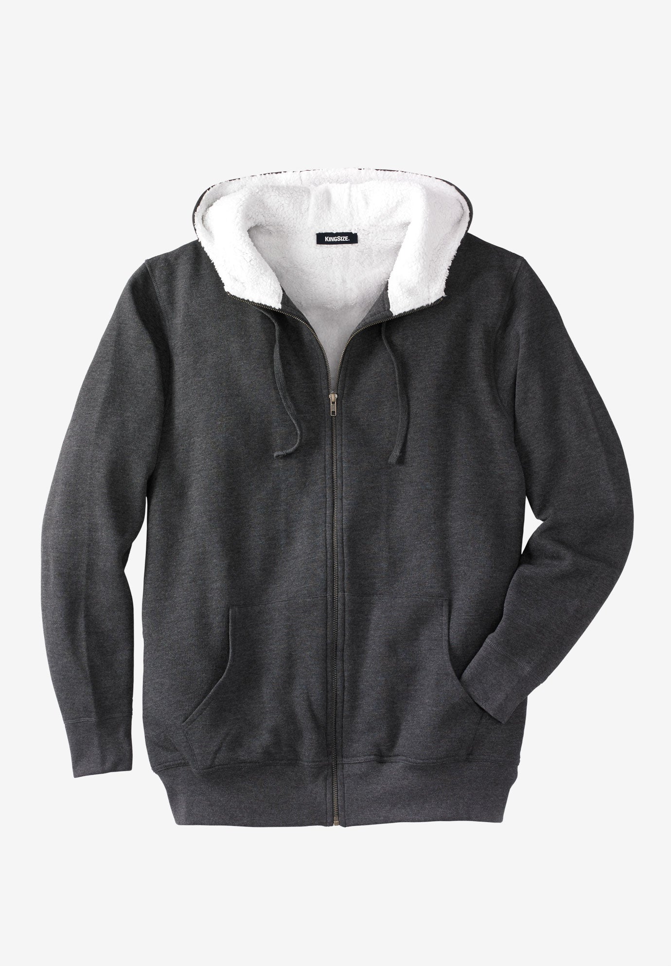 Sherpa-Lined Fleece Zip Hoodie image number 0