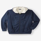 Sherpa-Lined Fleece Zip Hoodie image number null