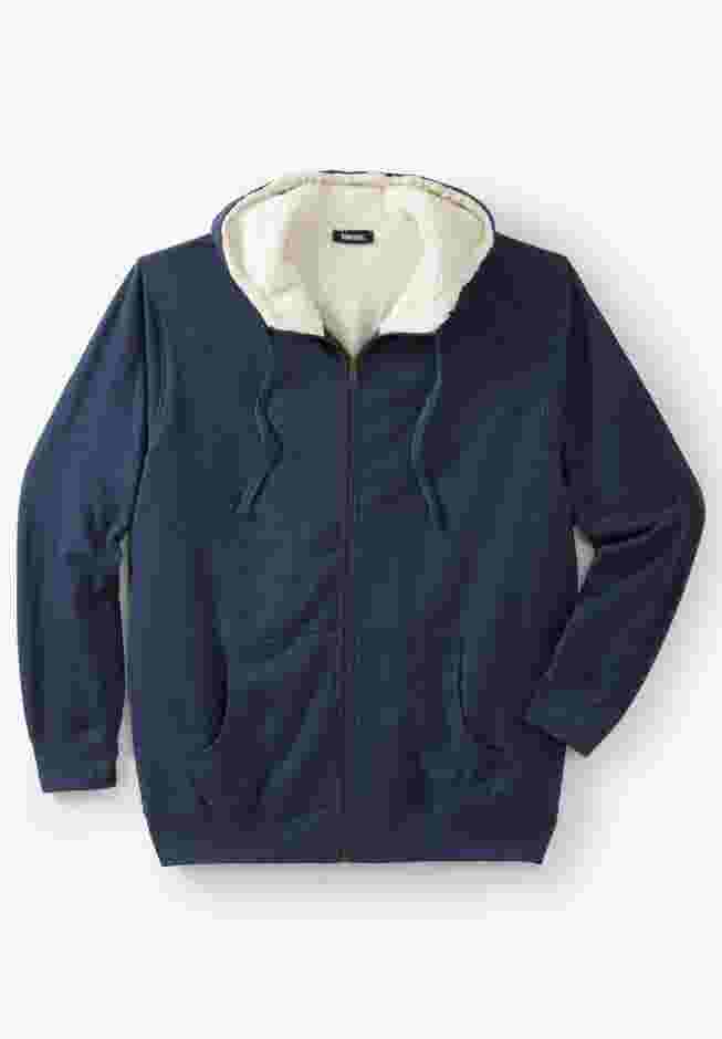 Sherpa-Lined Fleece Zip Hoodie image number 0
