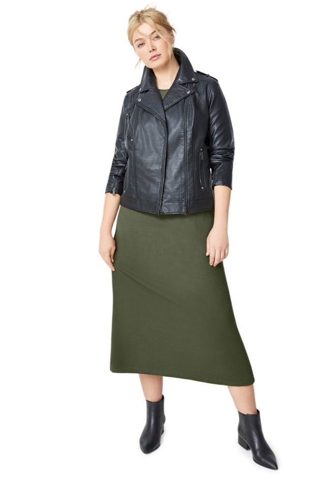 Faux Leather Moto Jacket image number null