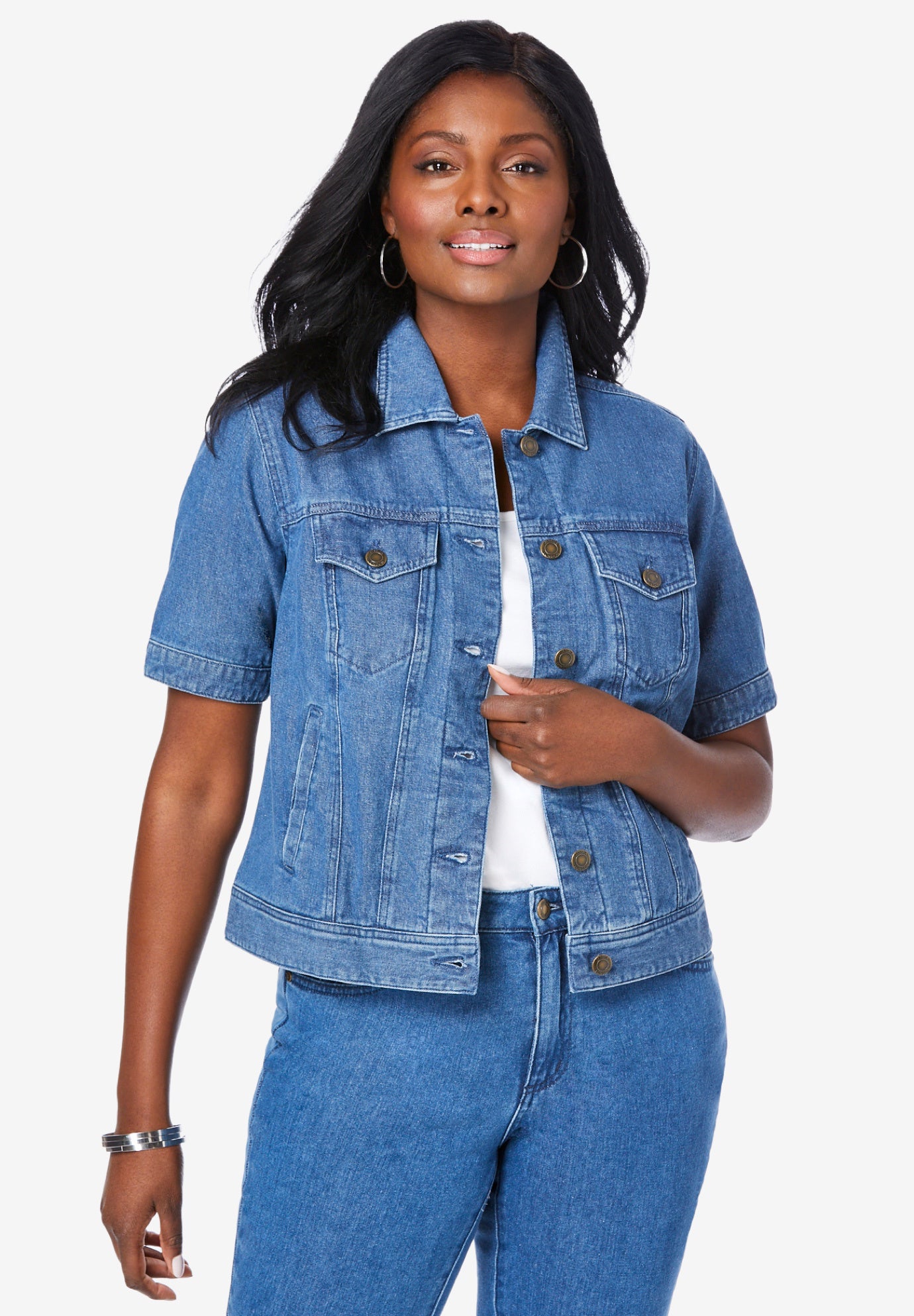 Short Sleeve Denim Jacket image number 2
