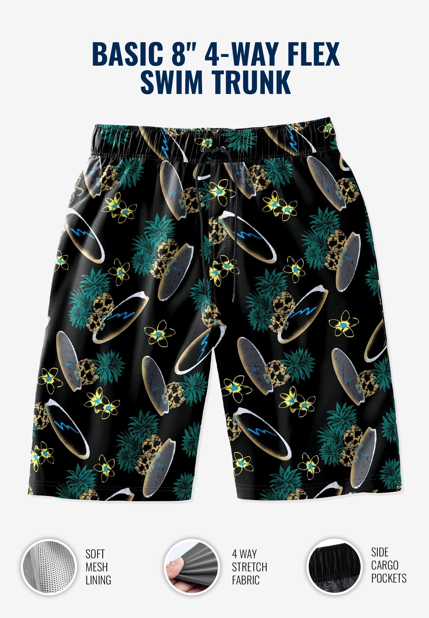 Basic 8" 4-way Flex Swim Trunk image number 2