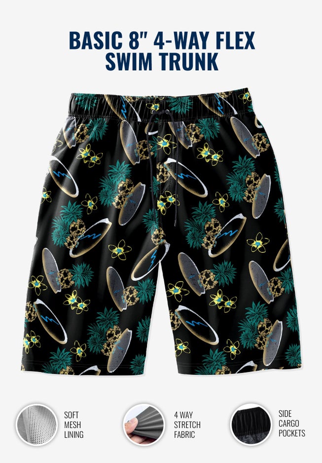 Basic 8" 4-way Flex Swim Trunk image number 4