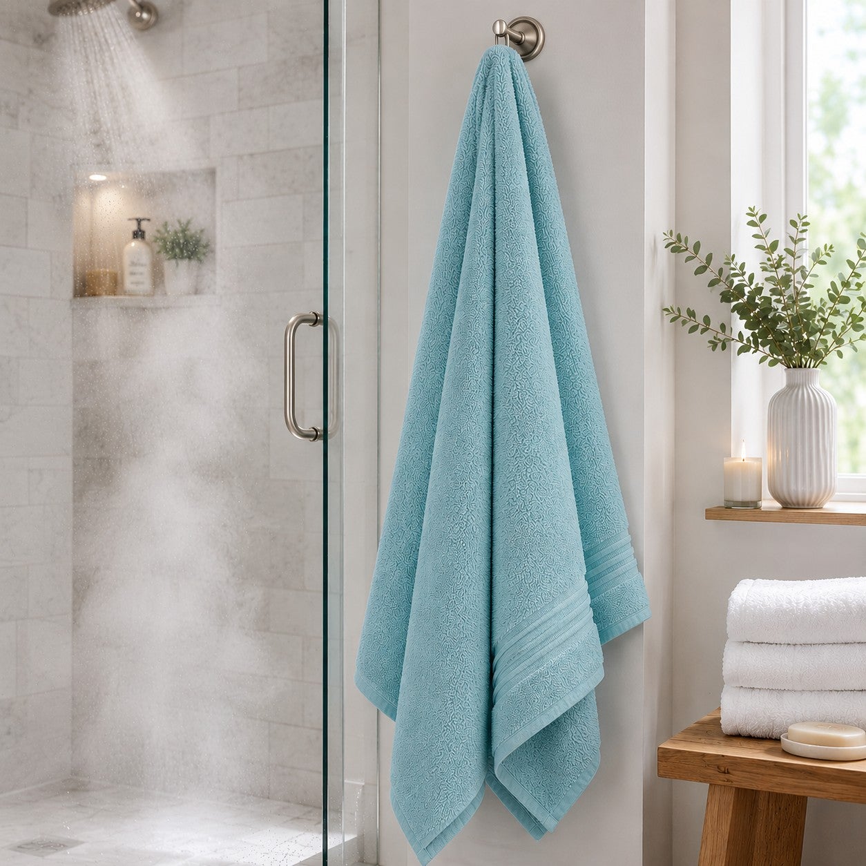 Zero Twist 100% Cotton Oversized Bath Sheet image number 4