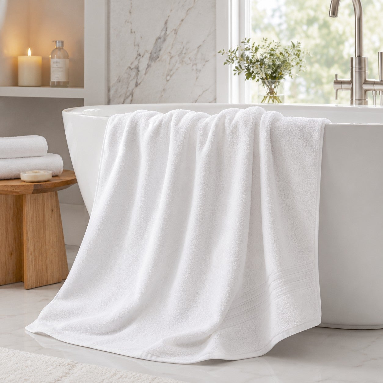 Zero Twist 100% Cotton Oversized Bath Sheet image number 5