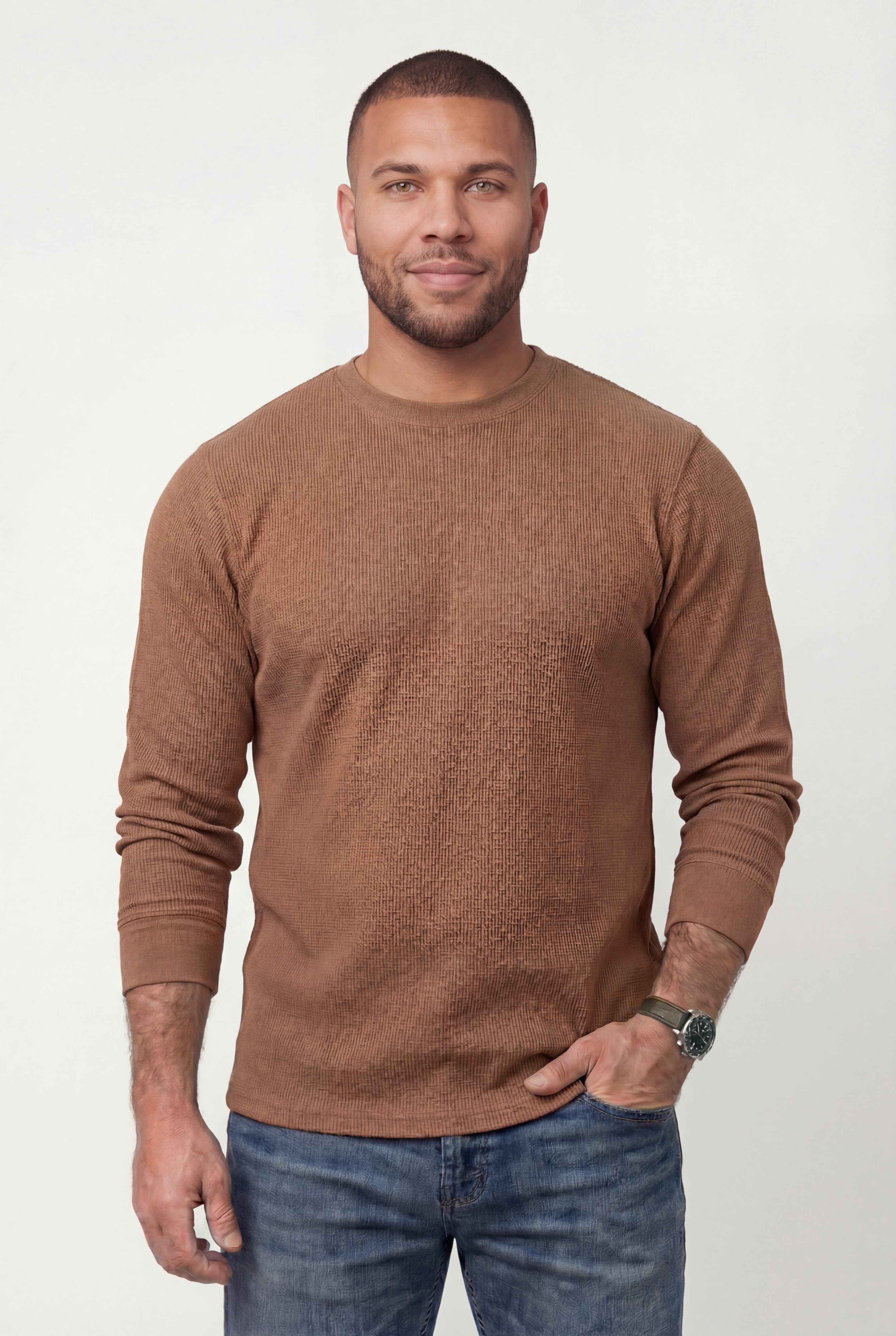 Long Sleeve Ribbed Crewneck image number 2