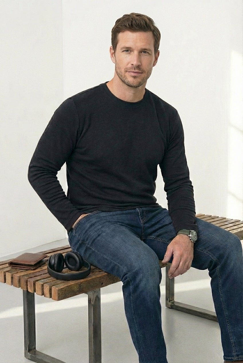 Long Sleeve Ribbed Crewneck image number 0