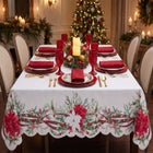 Ribbon Poinsettia Tablecloth image number 2