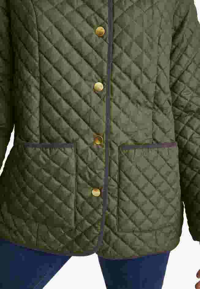 Snap-Front Quilted Coat image number 4