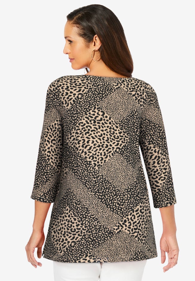 Stretch Cotton Boatneck Tunic image number 2