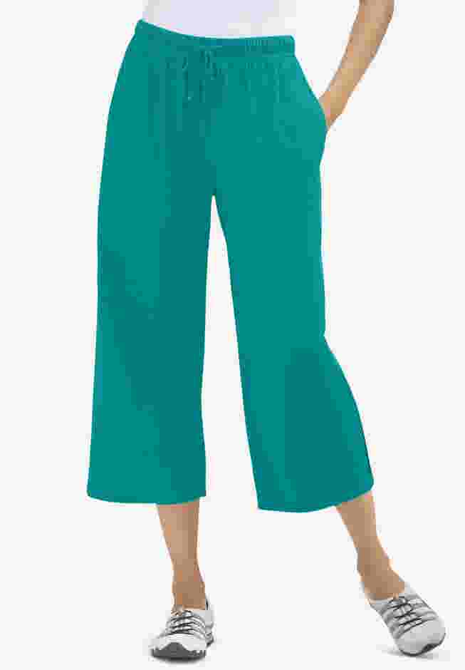 Womens Plus-Size Sport-Knit Pull-On Capri Pants image number 0