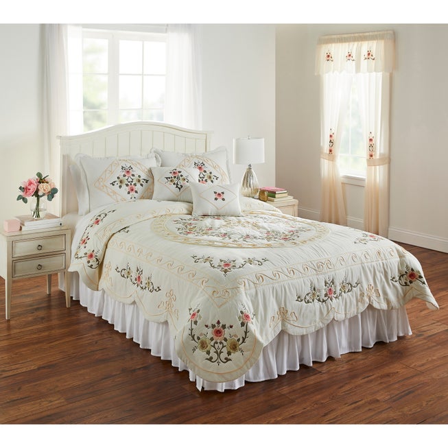 Ava Oversized Embroidered Cotton Quilt image number 0