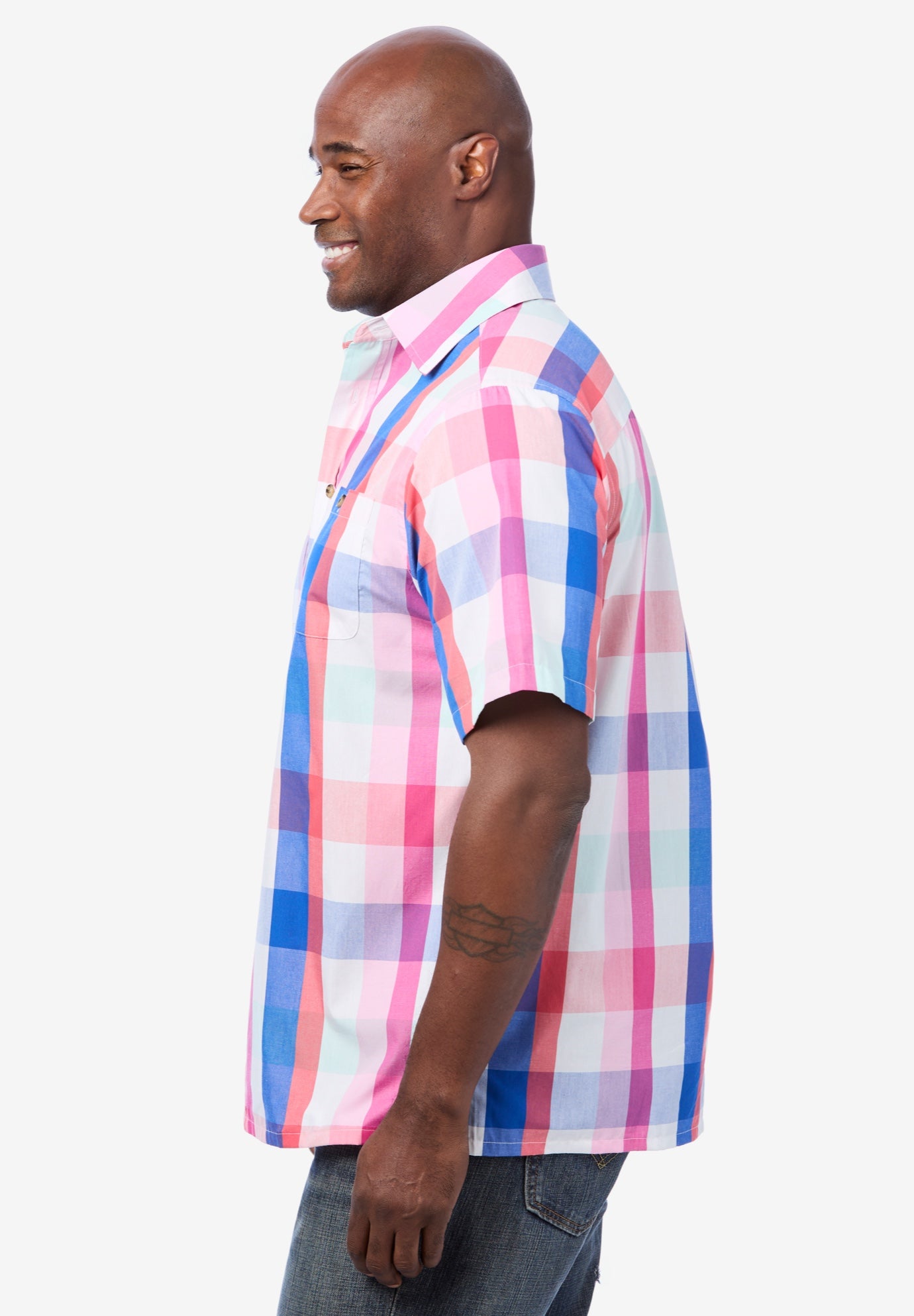 Wrinkle-Resistant Short Sleeve Button Down, Printed image number 3