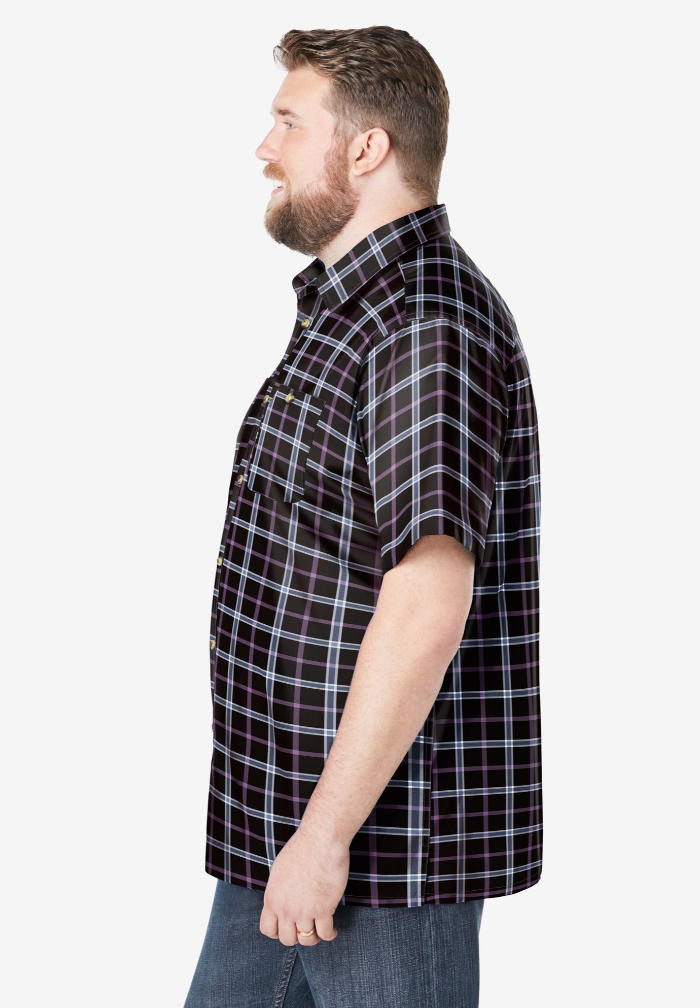 Wrinkle-Resistant Short Sleeve Button Down, Printed image number 3